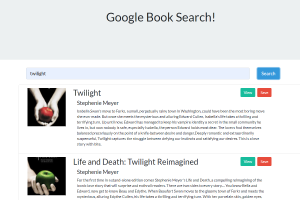 React Google Books Search